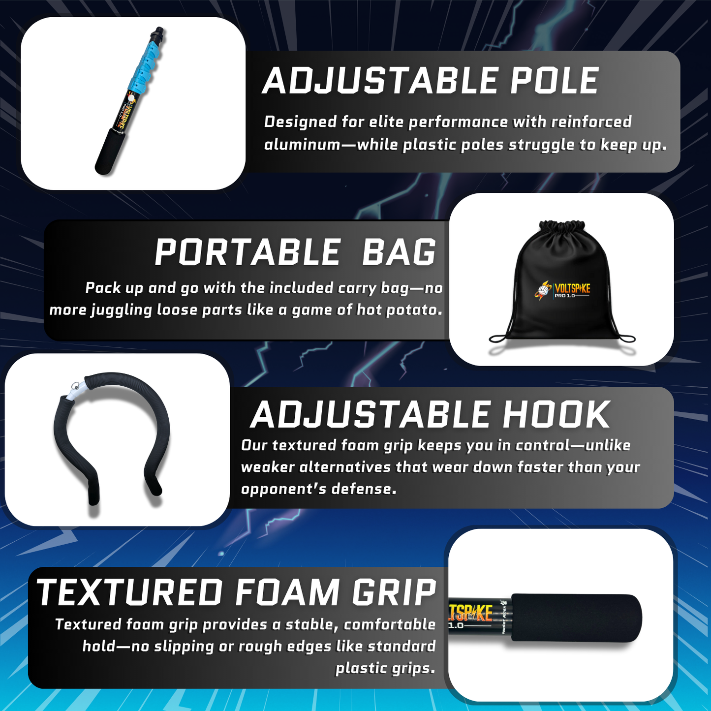 VoltSpike Pro 1.0 - Professional Volleyball Spike Trainer | Advanced Volleyball Training Equipment for Improved Attack Power